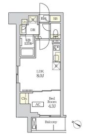コスモグラシア新宿西早稲田 1101 間取り図