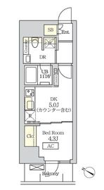 コスモグラシア新宿西早稲田 502 間取り図