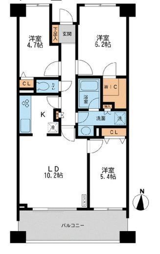 CASSIA横濱ガーデン山 104 間取り図