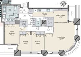 センチュリーパークタワー 49階 間取り図