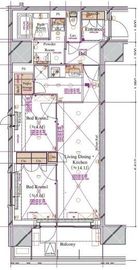 ブランシエスタ浅草蔵前 1404 間取り図