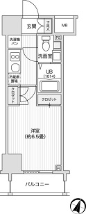 レジディア笹塚2 1305 間取り図