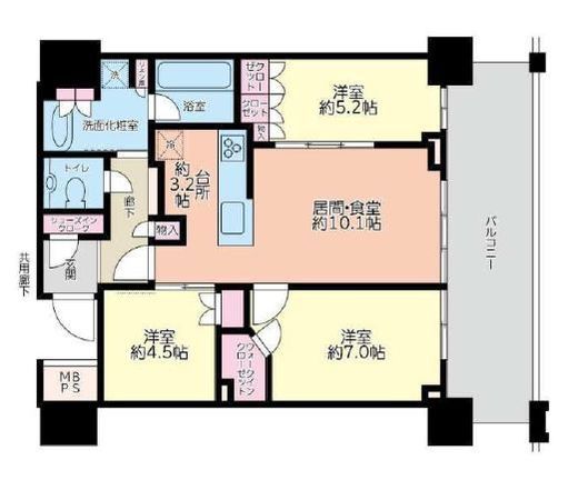 プラウドタワー立川 25階 間取り図