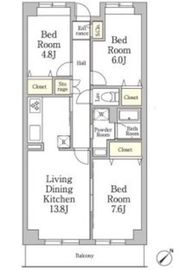 東雪谷マンション 5階 間取り図