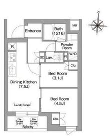 コンフォリア・リヴ南品川 126 間取り図
