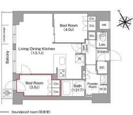コンフォリア・リヴ平井MUTIO 204 間取り図