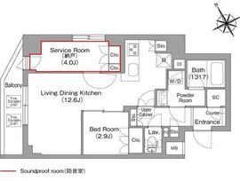 コンフォリア・リヴ平井MUTIO 401 間取り図