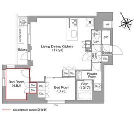 コンフォリア・リヴ平井MUTIO 405 間取り図