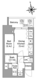 コンフォリア・リヴ北新宿 401 間取り図