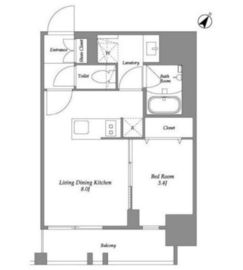 オープンブルーム伊勢佐木町 401 間取り図