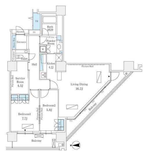 コスモポリス品川 7階 間取り図