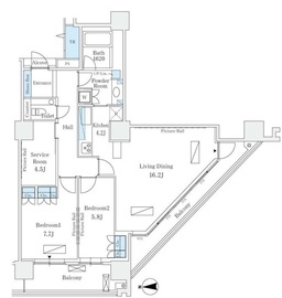 コスモポリス品川 7階 間取り図