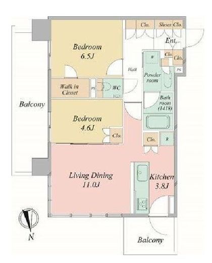 シティタワーズ東京ベイ 13階 間取り図