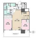 HARUMI FLAG SUN VILLAGE T棟 (晴海フラッグ サンヴィレッジ T棟) 9階 間取り図