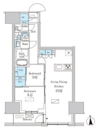 パークアクシス品川天王洲アイル 209 間取り図