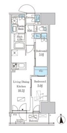 パークアクシス品川天王洲アイル 208 間取り図
