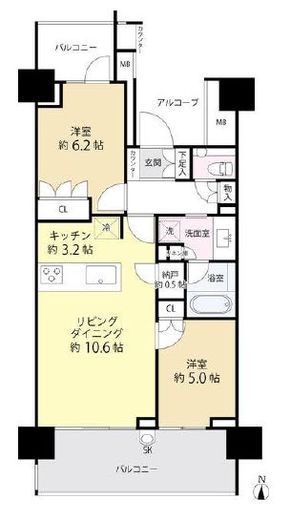 グランドメゾン神楽坂 6階 間取り図