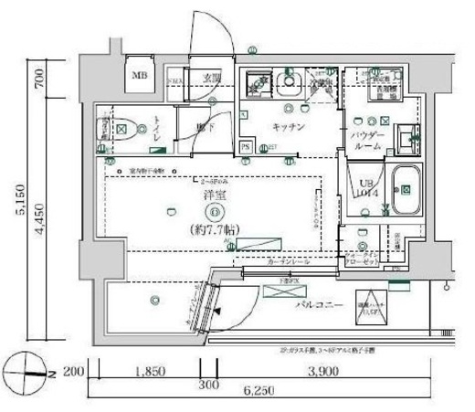 MAXIV武蔵新城TRE 6階 間取り図