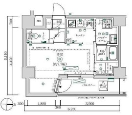MAXIV武蔵新城TRE 5階 間取り図