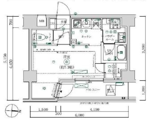 MAXIV武蔵新城TRE 6階 間取り図