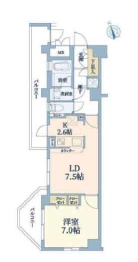デュオスカーラ新宿Ⅱ 12階 間取り図