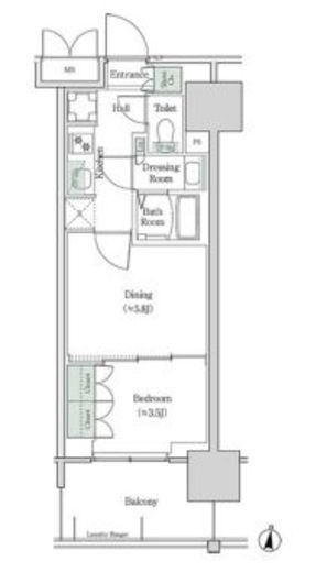 ブルックサイドレジデンス木場 413 間取り図