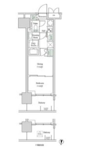 ブルックサイドレジデンス木場 434 間取り図
