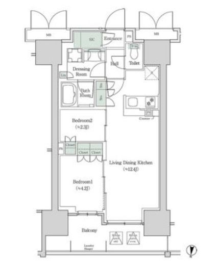ブルックサイドレジデンス木場 446 間取り図