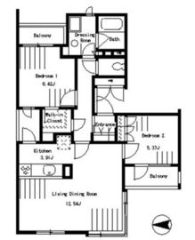 セントラル・ヒル鶴見 W202 間取り図