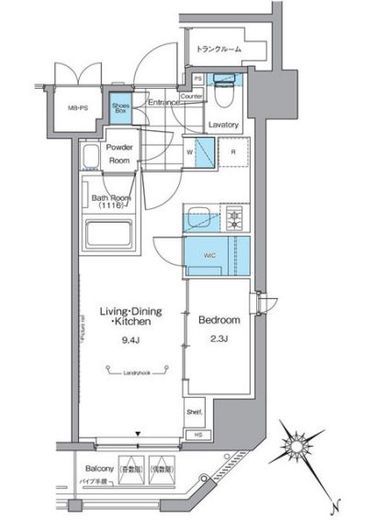 ルフォンプログレ横浜関内 804 間取り図