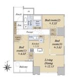 ワールドシティタワーズ キャピタルタワー 6階 間取り図