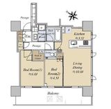 シティハウス目黒ザ・グランド 4階 間取り図