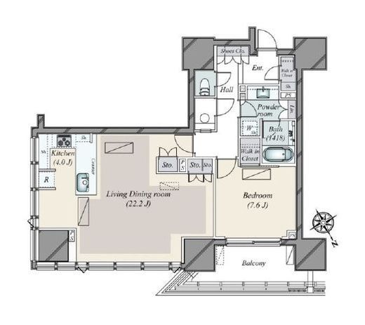 グランドヒルズ恵比寿 10階 間取り図