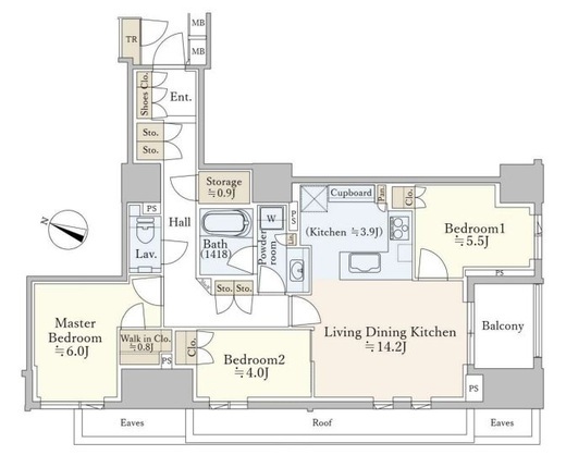 パークホームズ日本橋時の鐘通り 11階 間取り図