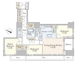 パークホームズ日本橋時の鐘通り 11階 間取り図