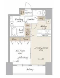 グランディアラフィーネ 405 間取り図
