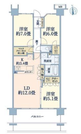 横濱山手テラス 弐番館 1階 間取り図