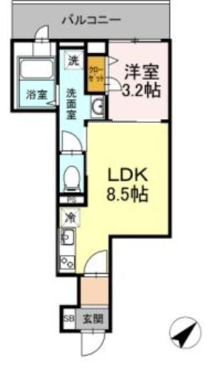 ベイサイドヒルズ関内 302 間取り図