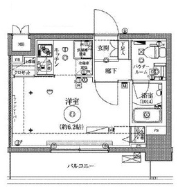 クレイシア品川戸越 6階 間取り図