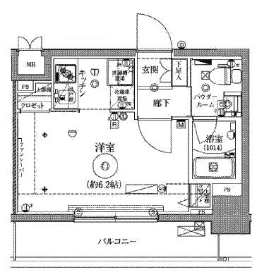クレイシア品川戸越 7階 間取り図