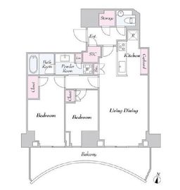 パークコート神宮北参道ザタワー 14階 間取り図