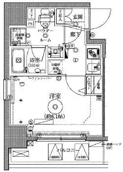 クレイシア品川戸越 6階 間取り図