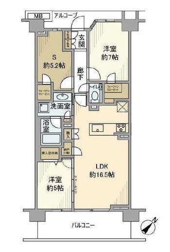 プラウドシティ越中島 5階 間取り図