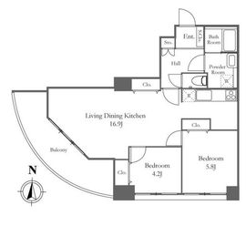 リバーシティ21イーストタワーズ2 3910 間取り図