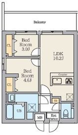 Alivis篠崎 602 間取り図