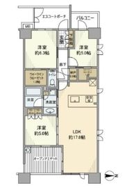 ヴェレーナシティ横浜根岸ザ・フロント 5階 間取り図