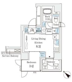 コスモグラシア大塚 601 間取り図