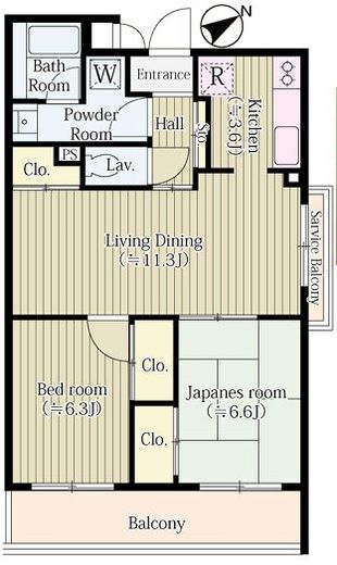 パークセリタ二子玉川 201 間取り図