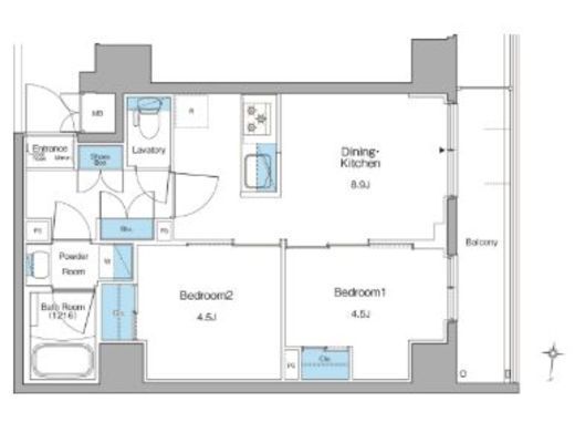 ルフォンリヴェント清澄白河 1003 間取り図
