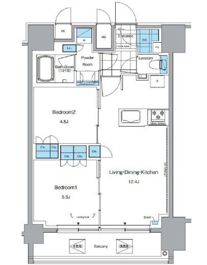 ルフォンプログレ田原町 1502 間取り図